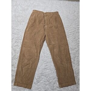 Vintage Lands End Ladies Brown Cordoroy 12‎ Pants Trousers Pleated Work Dress